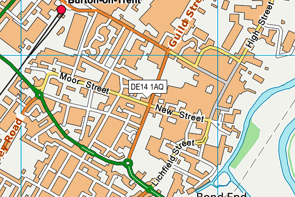 DE14 1AQ map - OS VectorMap District (Ordnance Survey)