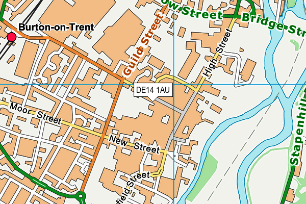 DE14 1AU map - OS VectorMap District (Ordnance Survey)