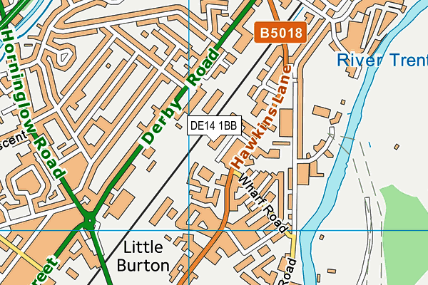 DE14 1BB map - OS VectorMap District (Ordnance Survey)