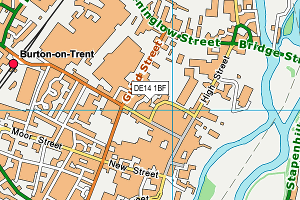 DE14 1BF map - OS VectorMap District (Ordnance Survey)