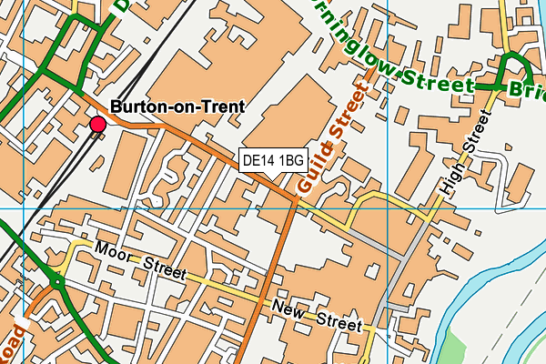 DE14 1BG map - OS VectorMap District (Ordnance Survey)