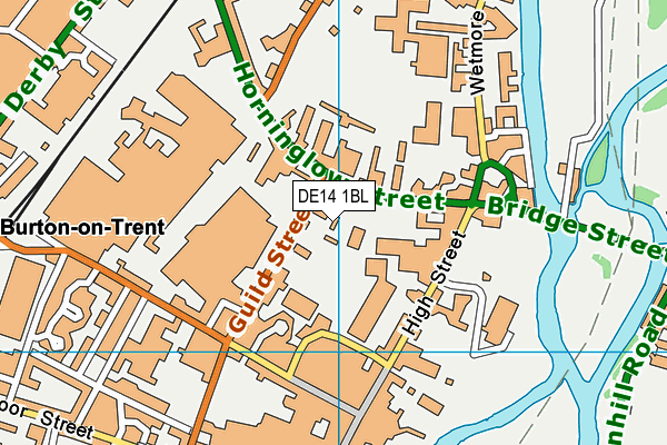 DE14 1BL map - OS VectorMap District (Ordnance Survey)