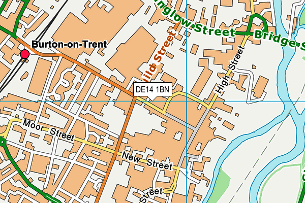 DE14 1BN map - OS VectorMap District (Ordnance Survey)