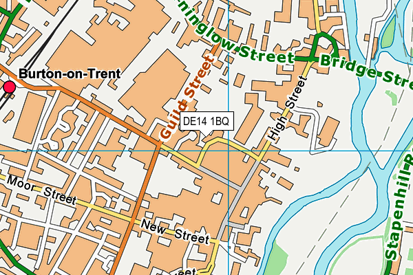 DE14 1BQ map - OS VectorMap District (Ordnance Survey)