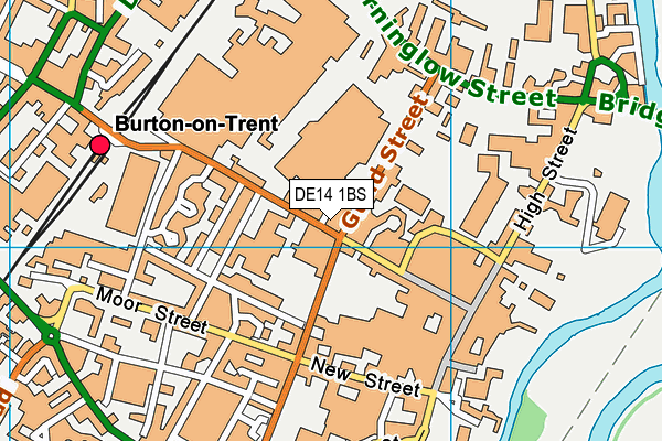 DE14 1BS map - OS VectorMap District (Ordnance Survey)