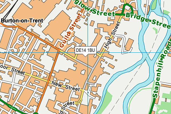 DE14 1BU map - OS VectorMap District (Ordnance Survey)