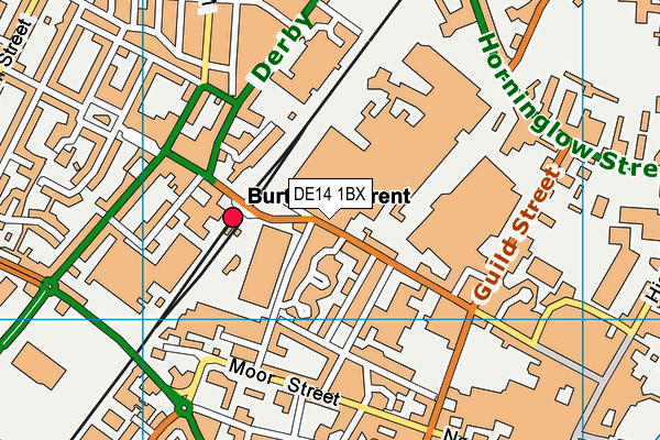 DE14 1BX map - OS VectorMap District (Ordnance Survey)