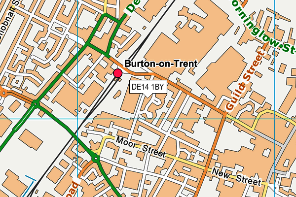 DE14 1BY map - OS VectorMap District (Ordnance Survey)