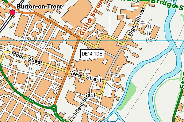 DE14 1DE map - OS VectorMap District (Ordnance Survey)