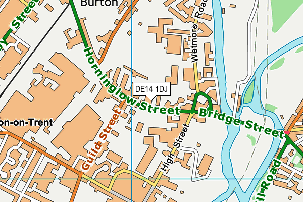 DE14 1DJ map - OS VectorMap District (Ordnance Survey)