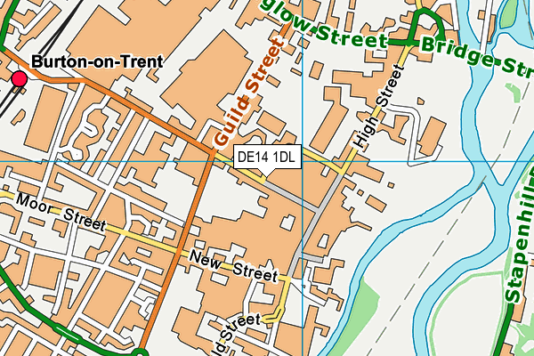 DE14 1DL map - OS VectorMap District (Ordnance Survey)