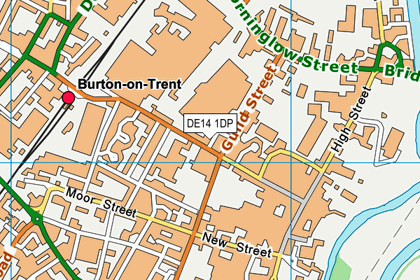 DE14 1DP map - OS VectorMap District (Ordnance Survey)