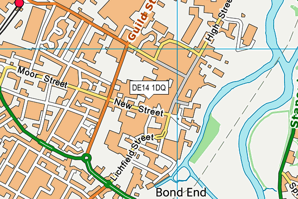 DE14 1DQ map - OS VectorMap District (Ordnance Survey)