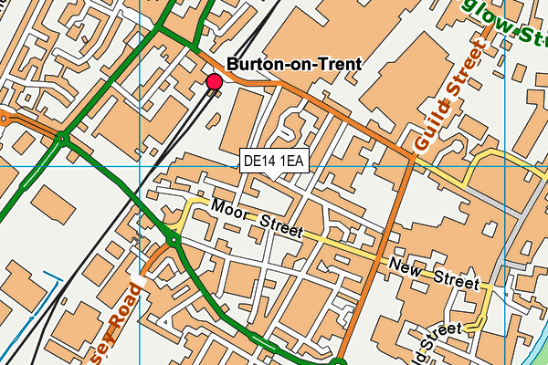 DE14 1EA map - OS VectorMap District (Ordnance Survey)