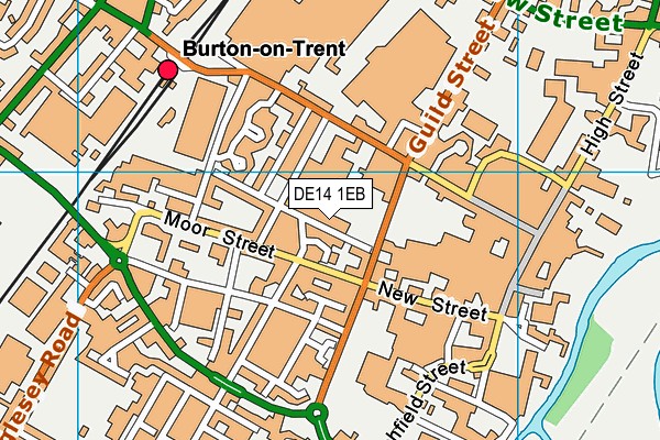 DE14 1EB map - OS VectorMap District (Ordnance Survey)