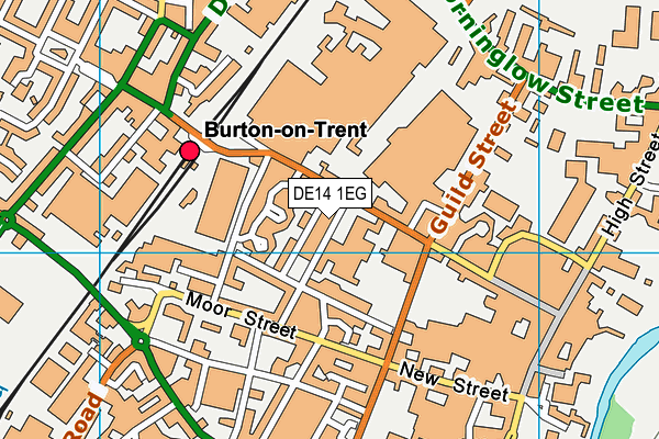 DE14 1EG map - OS VectorMap District (Ordnance Survey)