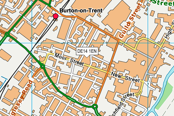 DE14 1EN map - OS VectorMap District (Ordnance Survey)