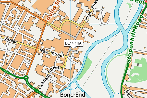 DE14 1HA map - OS VectorMap District (Ordnance Survey)