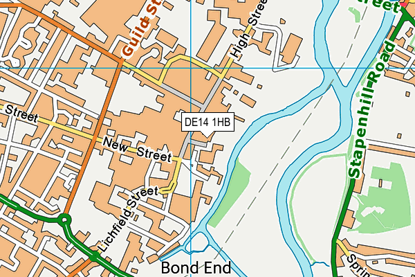 DE14 1HB map - OS VectorMap District (Ordnance Survey)