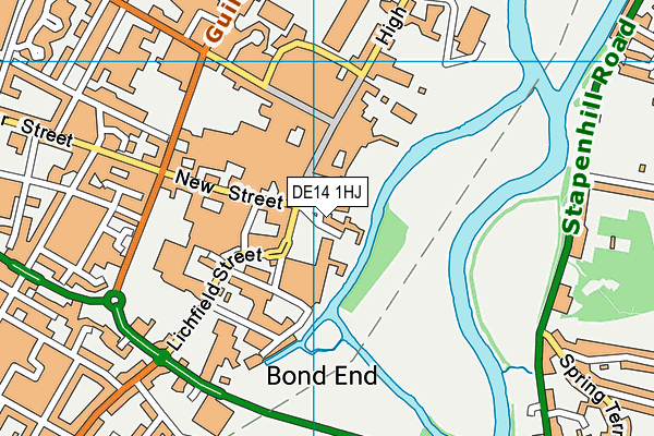 DE14 1HJ map - OS VectorMap District (Ordnance Survey)