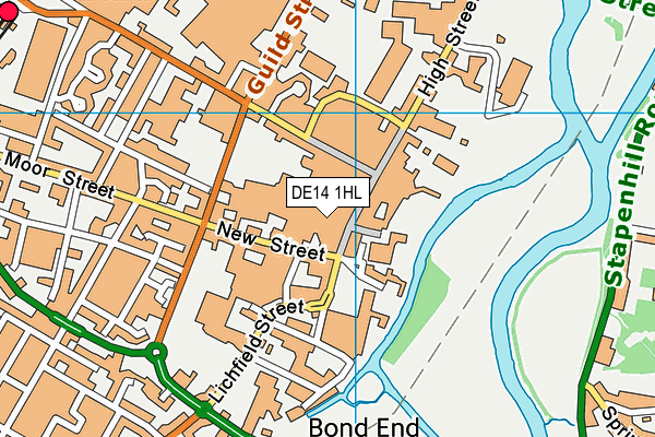 DE14 1HL map - OS VectorMap District (Ordnance Survey)