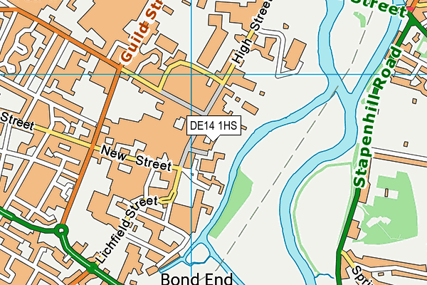 DE14 1HS map - OS VectorMap District (Ordnance Survey)