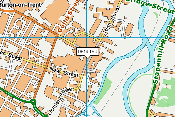 DE14 1HU map - OS VectorMap District (Ordnance Survey)
