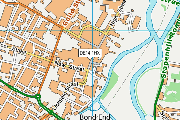 DE14 1HX map - OS VectorMap District (Ordnance Survey)