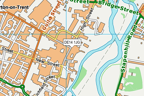 DE14 1JG map - OS VectorMap District (Ordnance Survey)