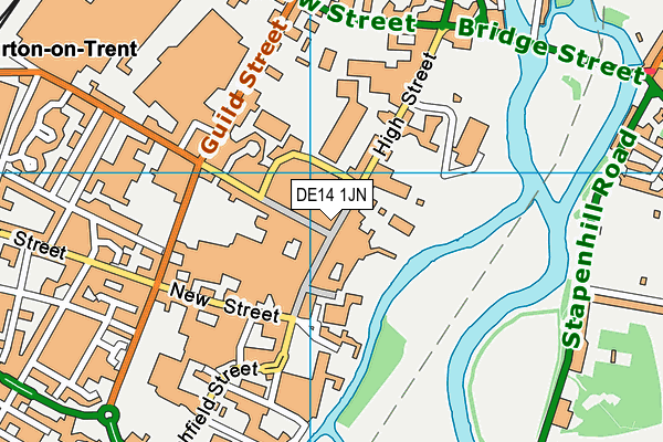 DE14 1JN map - OS VectorMap District (Ordnance Survey)