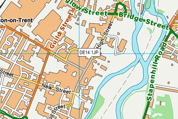 DE14 1JP map - OS VectorMap District (Ordnance Survey)