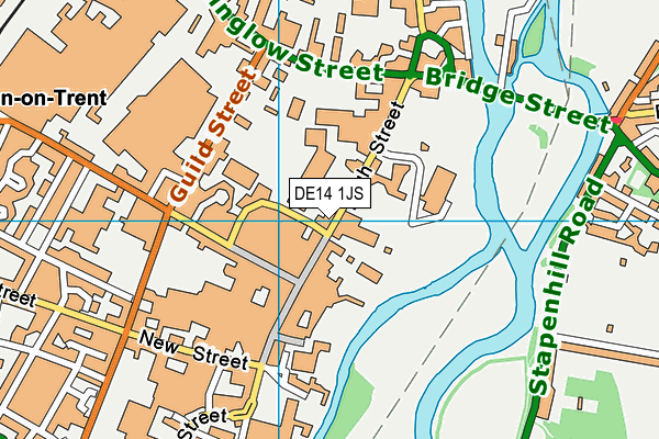 DE14 1JS map - OS VectorMap District (Ordnance Survey)