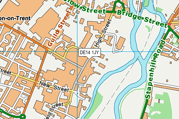 DE14 1JY map - OS VectorMap District (Ordnance Survey)