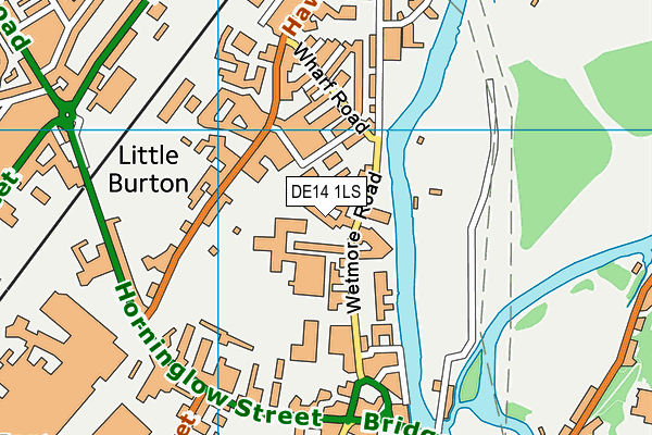 DE14 1LS map - OS VectorMap District (Ordnance Survey)