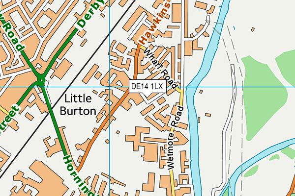 DE14 1LX map - OS VectorMap District (Ordnance Survey)