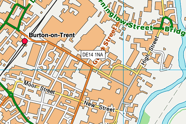 Everlast Gyms (Burton Upon Trent) map (DE14 1NA) - OS VectorMap District (Ordnance Survey)