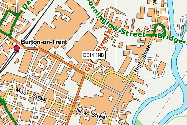 DE14 1NB map - OS VectorMap District (Ordnance Survey)