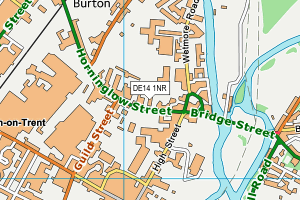 DE14 1NR map - OS VectorMap District (Ordnance Survey)