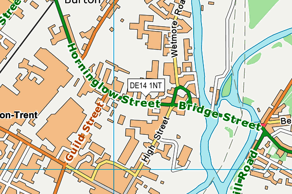 DE14 1NT map - OS VectorMap District (Ordnance Survey)