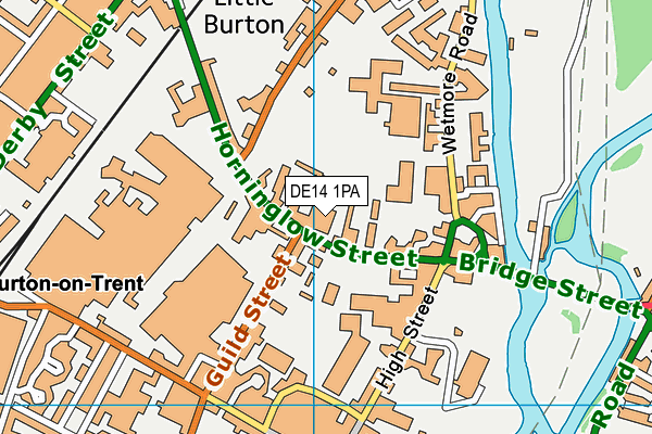 DE14 1PA map - OS VectorMap District (Ordnance Survey)