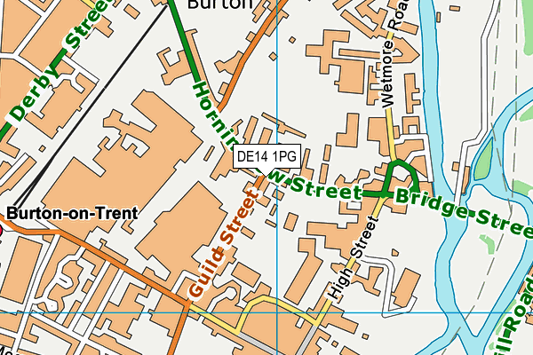 DE14 1PG map - OS VectorMap District (Ordnance Survey)