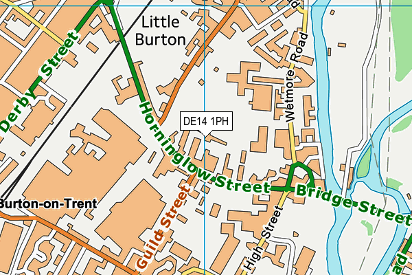 DE14 1PH map - OS VectorMap District (Ordnance Survey)