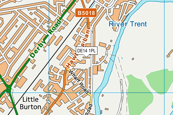 DE14 1PL map - OS VectorMap District (Ordnance Survey)