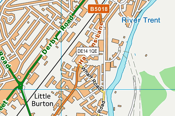 DE14 1QE map - OS VectorMap District (Ordnance Survey)