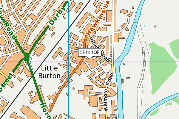 DE14 1QF map - OS VectorMap District (Ordnance Survey)