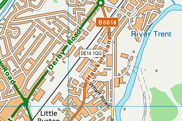 DE14 1QG map - OS VectorMap District (Ordnance Survey)