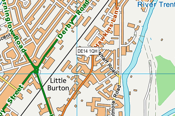 DE14 1QH map - OS VectorMap District (Ordnance Survey)