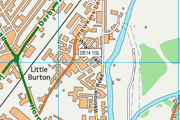 DE14 1QL map - OS VectorMap District (Ordnance Survey)