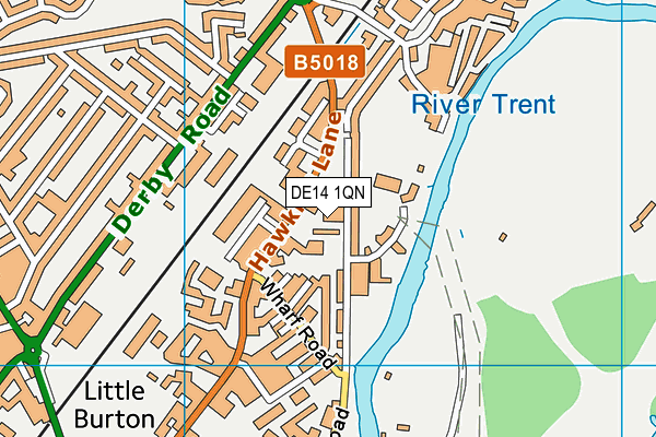 DE14 1QN map - OS VectorMap District (Ordnance Survey)