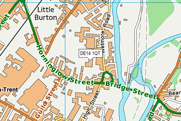 DE14 1QT map - OS VectorMap District (Ordnance Survey)